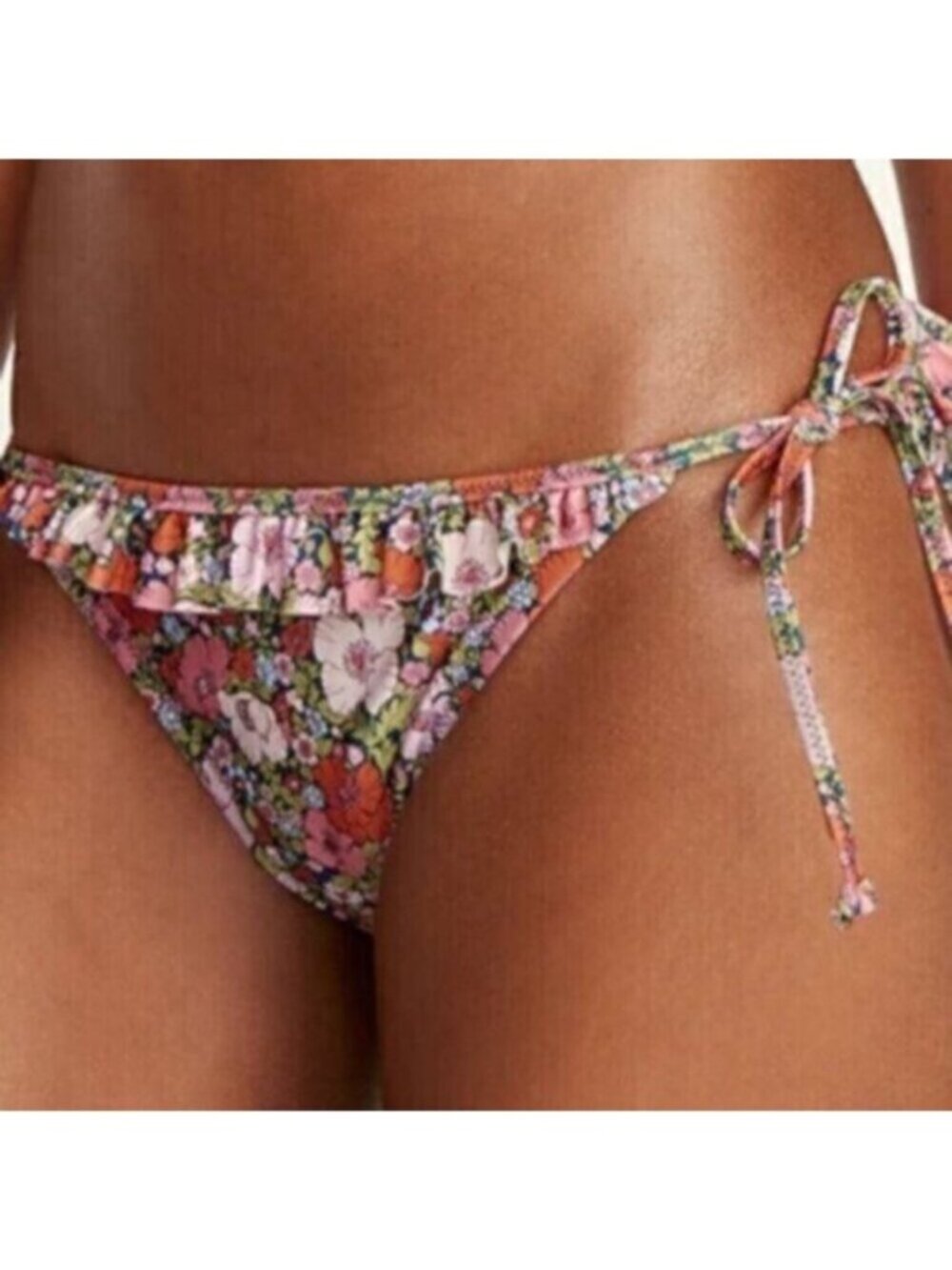 NWT J.Crew Pink Floral String Hipster Full Coverage Ruffle Bottom Size 3X
